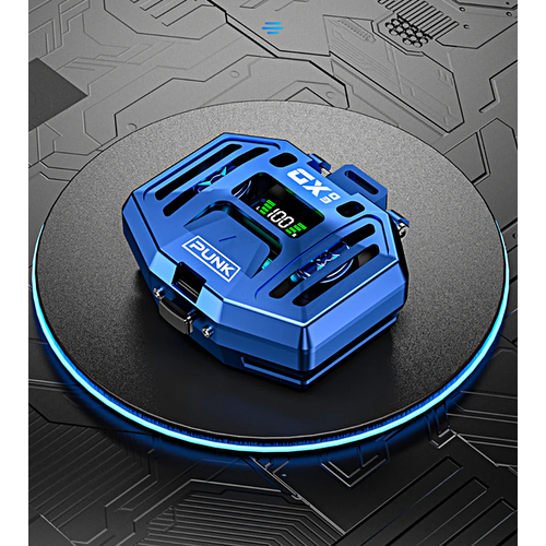 Беспроводные TWS наушники DX-03 PUNK Игровые наушники с микрофоном LED дисплей Bluetooth 53 Сенсорное управление Зарядный кейс СинийСерый 781000₽