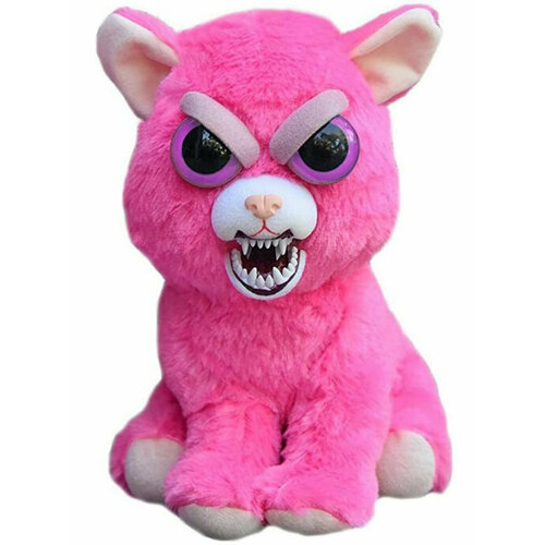 Feisty Pets розовая кошка леди Монстртрэк, фейсти петс, интерактивная мягкая игрушка добрый/злой