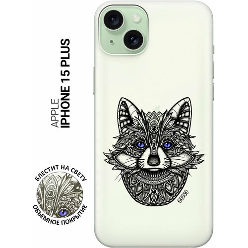 Силиконовый чехол на Apple iPhone 15 Plus / Эпл Айфон 15 Плюс с рисунком Grand Raccoon чехол книжка на apple iphone 15 plus эпл айфон 15 плюс с рисунком grand rabbit черный