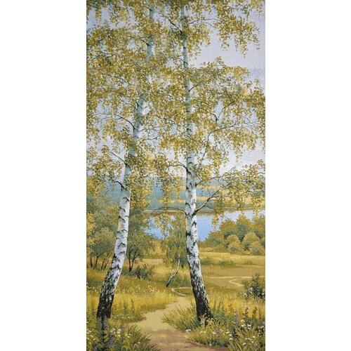 Картина Гобелен Лен 100 без рамы Белые березы 50Х97 1900₽