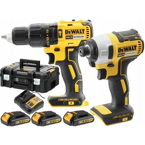 Набор инструментов DeWalt DCK2060S3T DCD778 DCF787 бесщеточная ушм dewalt dcg405p2 qw 18 в xr 125мм 9000 об мин сдвижной выключатель 2 xr li ion батареи 5 0 ач з у