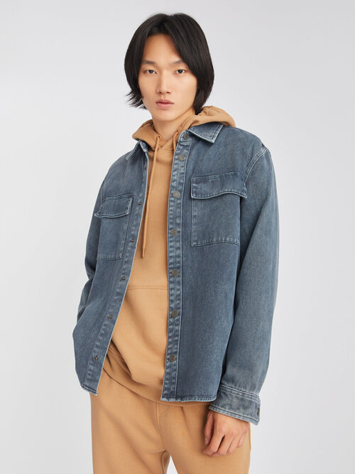 Куртка-рубашка Zolla, размер XL INT, синий, серый