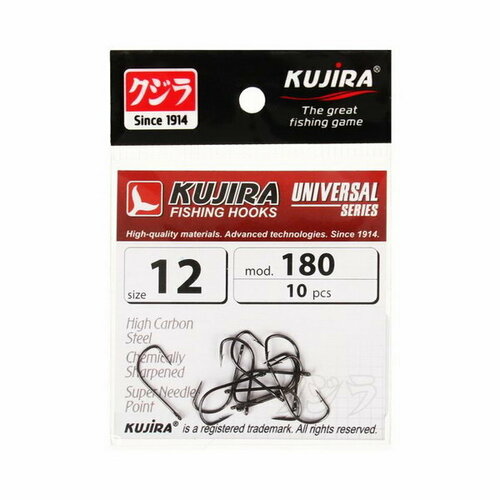 фото Крючки universal 180, цвет bn, № 12, 10 шт. kujira