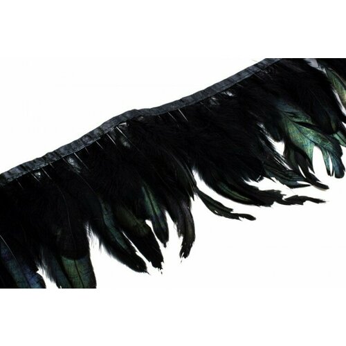 Перья на ленте 6-15 см, цвет черный, 1003-010, 50 см перья страуса на тесьме ленте атласной 12 15 см черный цвет 1 метр