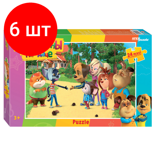 Комплект 6 шт, Пазл 24 эл. maxi Step Puzzle Барбоскины