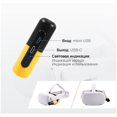 Внешний аккумулятор MiMAXO для Oculus Quest 2 Powerbank 3300mAh (White)