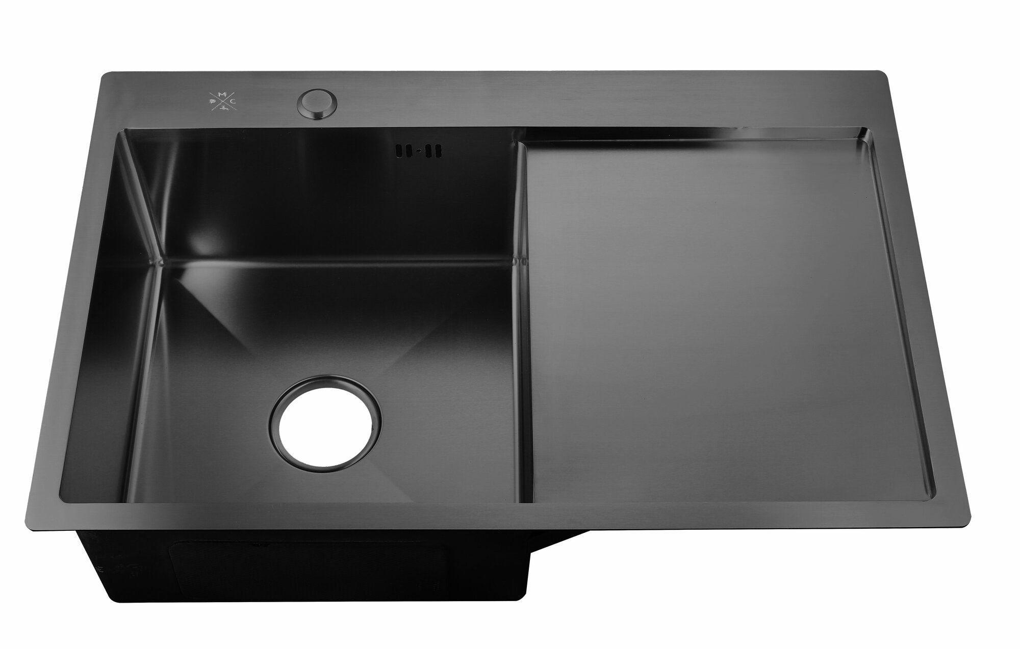 Мойка для кухни из нержавеющей стали с крылом РМС MRK-7851BL-L - фотография № 3