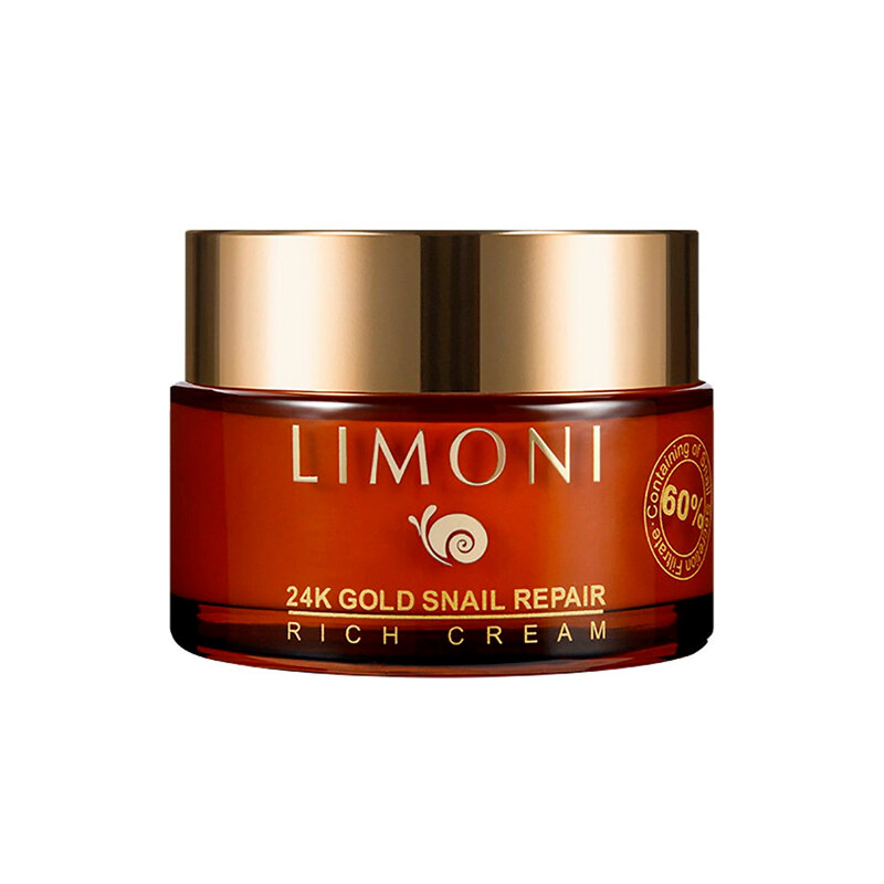 LIMONI Крем для лица с золотом и экстрактом слизи улитки / Snail Repair 24K Gold Rich Cream 50 мл - фото №8