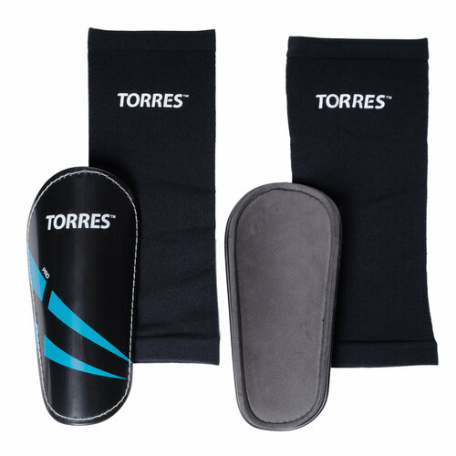 комплект 2 пара щитки футбольные torres pro l stp0042533 Щитки TORRES, Pro FS1608, M, черный/синий