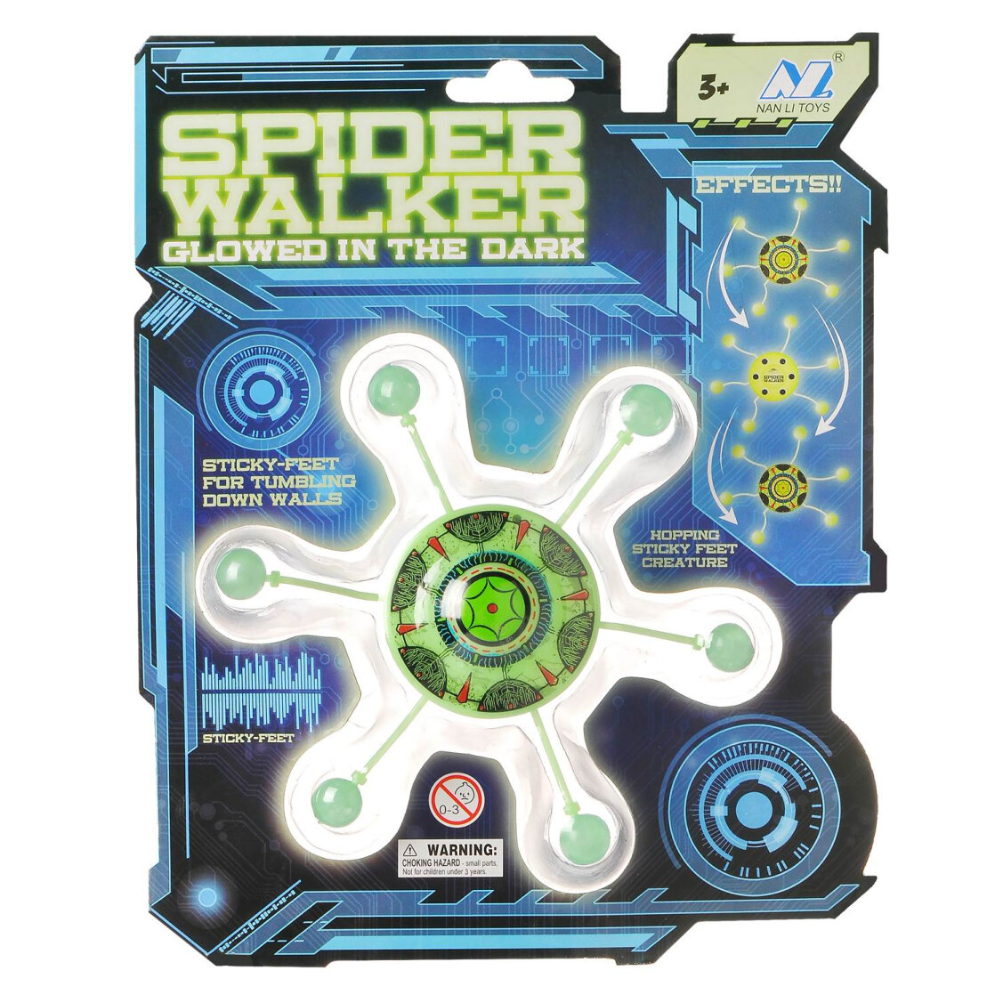 Игрушка-антистресс Nan Li Spider Walker белый/зеленый