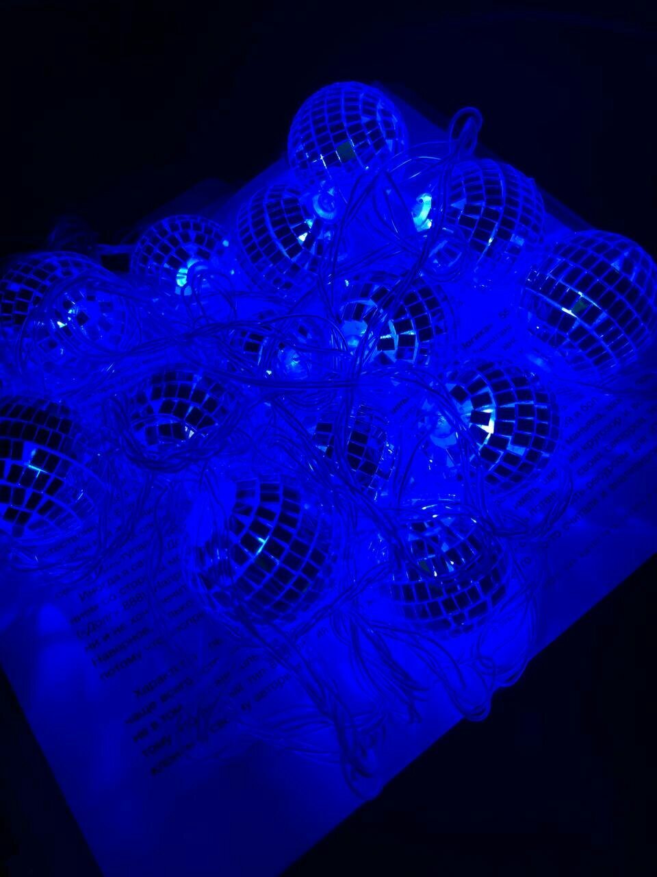 Гирлянда «диско шар» синяя / 5 метров / Электрогирлянда интерьерная Светодиодная