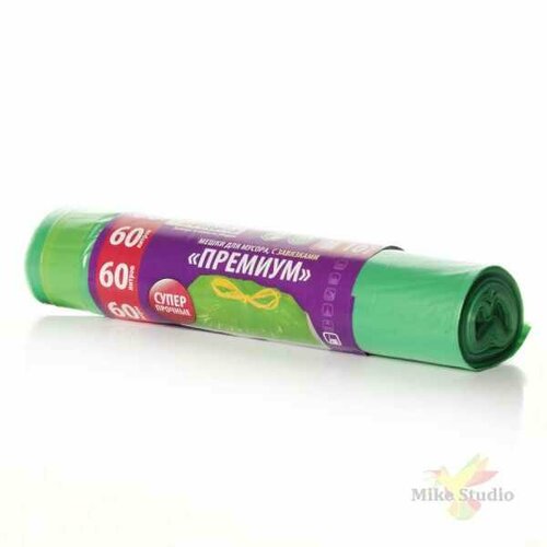 Мешки для мусора Paterra Premium с завязками 60 л