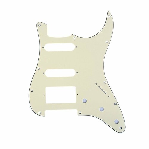 Панель для оригинального Fender Stratocaster HSS US, Parts MX1382CM, трехслойная, кремовая панель для оригинального fender stratocaster hh us mexico parts mx1379cm трехслойная кремовая