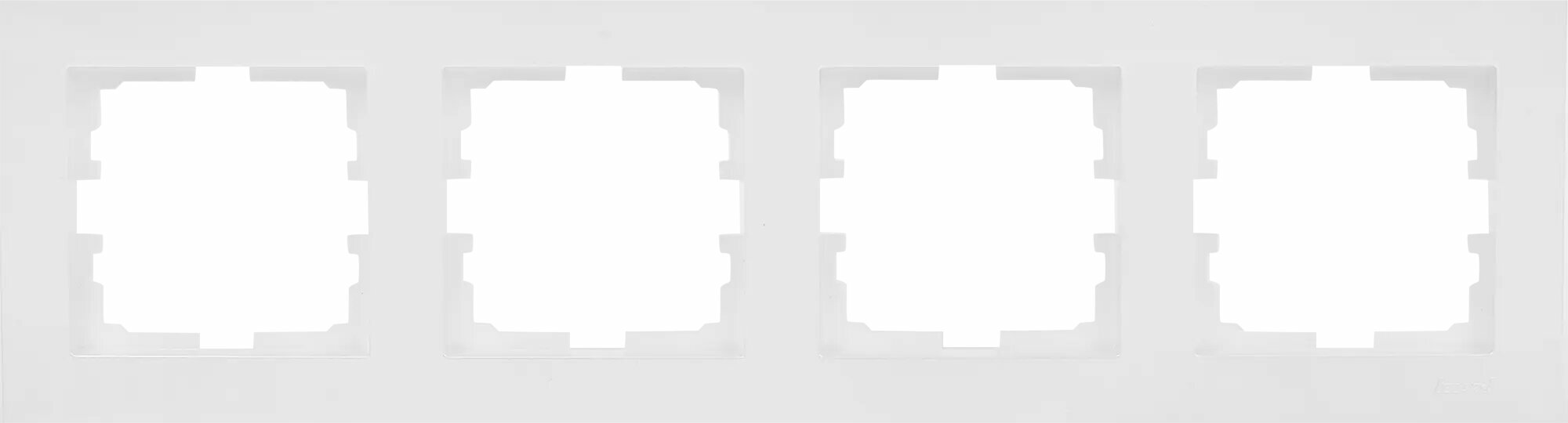 Рамка для розеток и выключателей Lezard Vesna 4 поста горизонтальная цвет белый