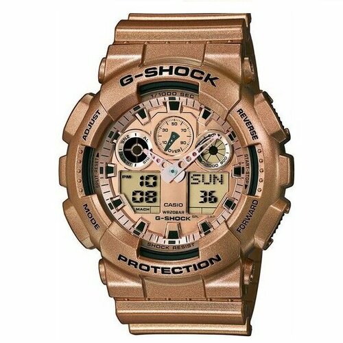 фото Наручные часы casio g-shock ga-100gd-9aer, розовый, золотой