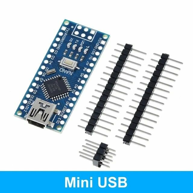 Arduino Nano 3.0, разъем mini-USB, ATmega328P/CH340 (без USB кабеля)