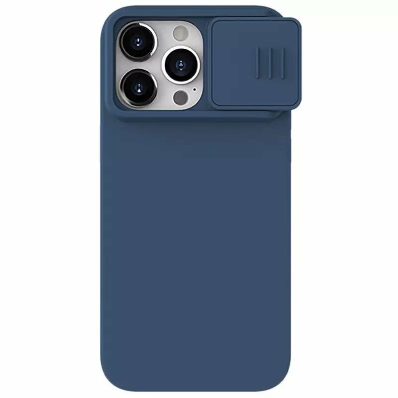 Накладка Nillkin Cam Shield Silky Silicone Case для iPhone 15 Pro Midnight Blue (синяя)