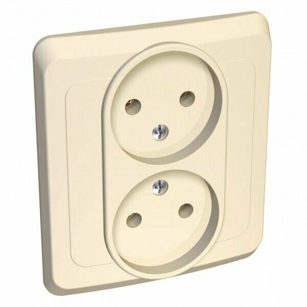 фото Розетка скр. уст. без з/к 2-я 16А/250В слон. кость этюд