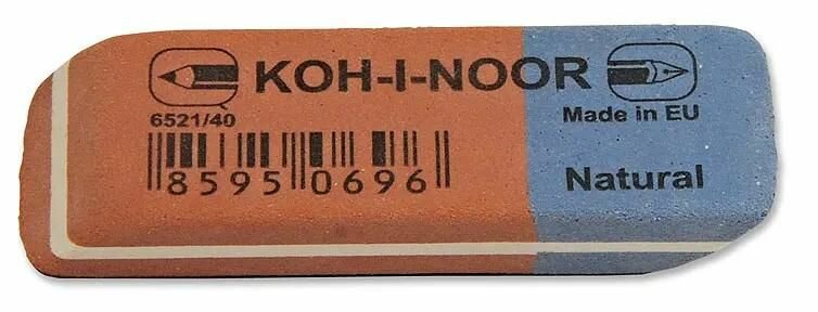 Упаковка ластиков KOH-I-NOOR 6521 6516, 35х24х8мм , каучук, прямоугольный, ассорти [6521040021kdru] 40 шт./кор. - фото №3