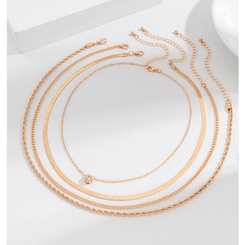 Цепь MyPads, длина 35 см, золотой ожерелье женское из нержавеющей стали с бамбуковыми бусинами круглой формы