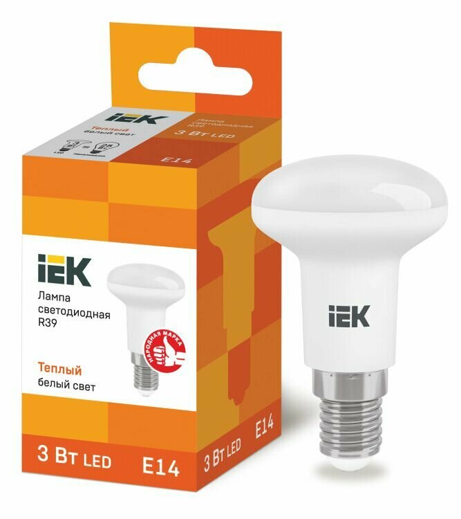 Лампа светодиодная (LED) с отражателем R39 Е14 3Вт 270лм 3000К 230В матов. IEK