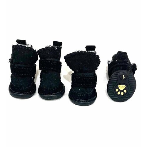 Угги для собак черные 4шт. (№ 1 )