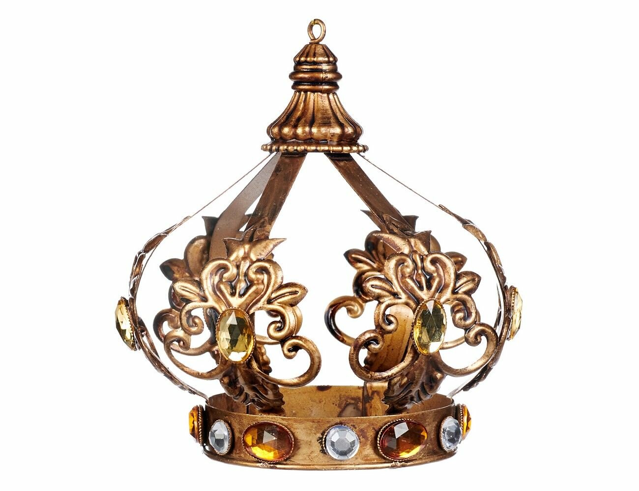 Ёлочное украшение диадема императора, металл, стразы, 11 см, Goodwill TR21181