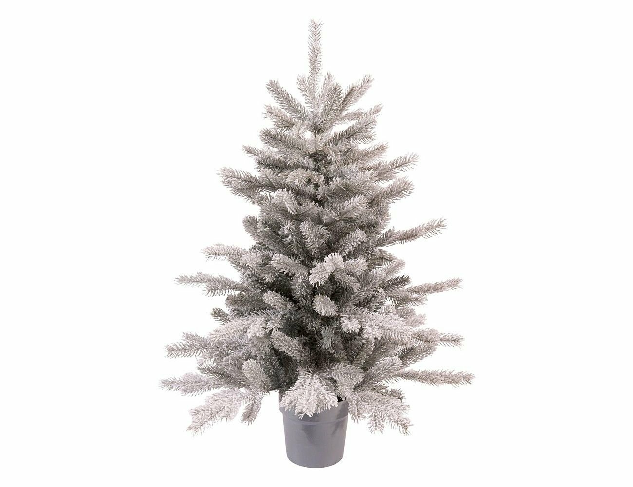 фото Настольная елка в горшочке грандис, заснеженная, хвоя литая+ПВХ, 45 см, Kaemingk 681481