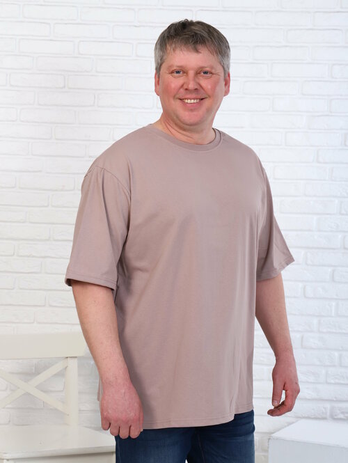 Футболка Egotrik футболка унисекс для женщин для мужчин, размер 58/60, бежевый