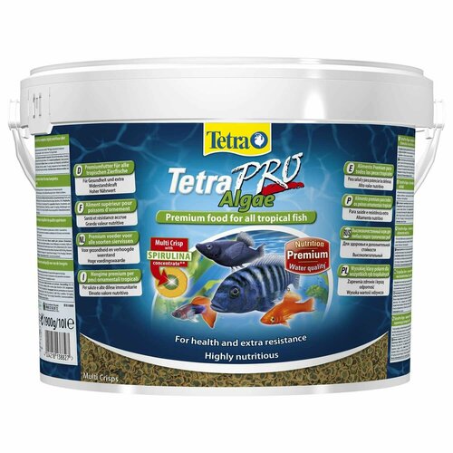 корм tetra pro algae crisps растительный для всех видов рыб в чипсах Корм для рыб Tetra 10л Pro Algae Multi Crisps растительный в чипсах