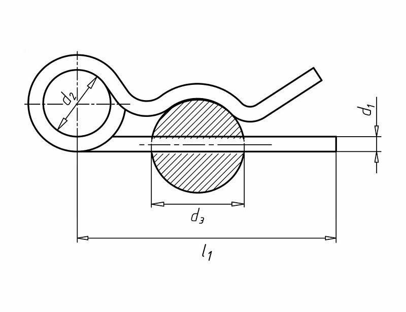 Шплинт пруж DIN11024 D (A2K) 3X62 (25 шт) — фото 1