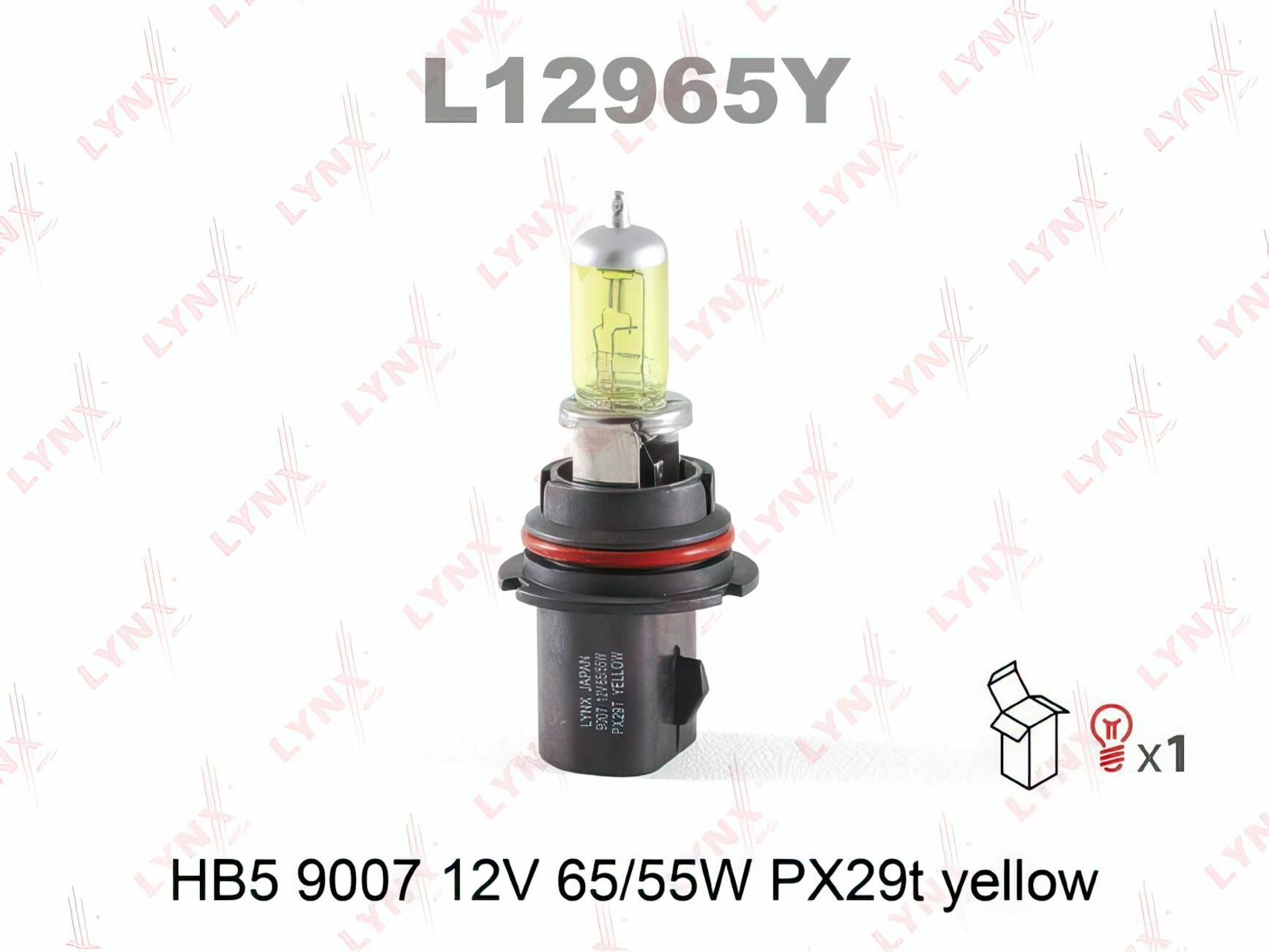 LYNXAUTO l12965y (48031) лампа галогенная hb5 9007 12v 65 / 55w px29t yellow