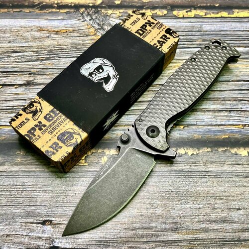 фото Нож складной dpx gear dpxhsf014 hest, m390 blackwashed blade, black titanium handle нет бренда