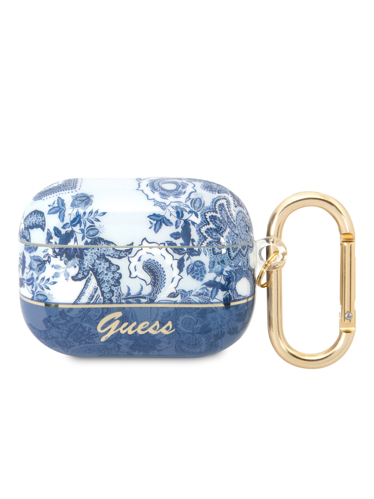 Guess для Airpods Pro чехол TPU with carabin Toile de Jouy Blue