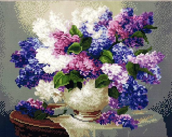 Алмазная мозаика на подрамнике СК969 "Цветы в вазе"