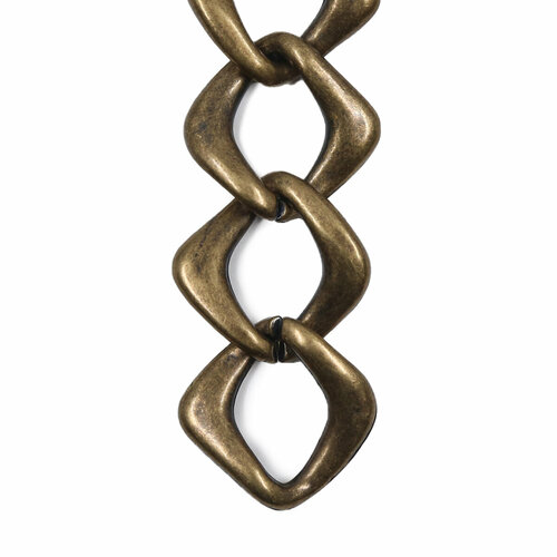 Цепь декоративная пластиковая, длина 10 см, звено 3,4*3,4 см, Astra &Craft (латунь)