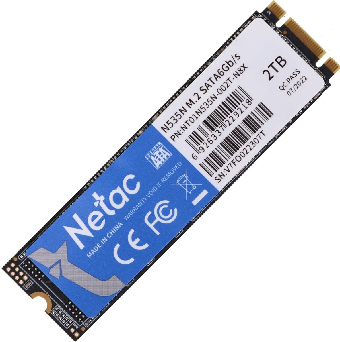 Внутренний SSD-накопитель Netac N535N 2TB M2 2280, SATA-III, 3D TLC, Черный NT01N535N-002T-N8X - фото №10