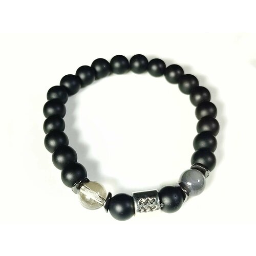 фото Браслет, агат, раухтопаз, шунгит, черный hrustalek