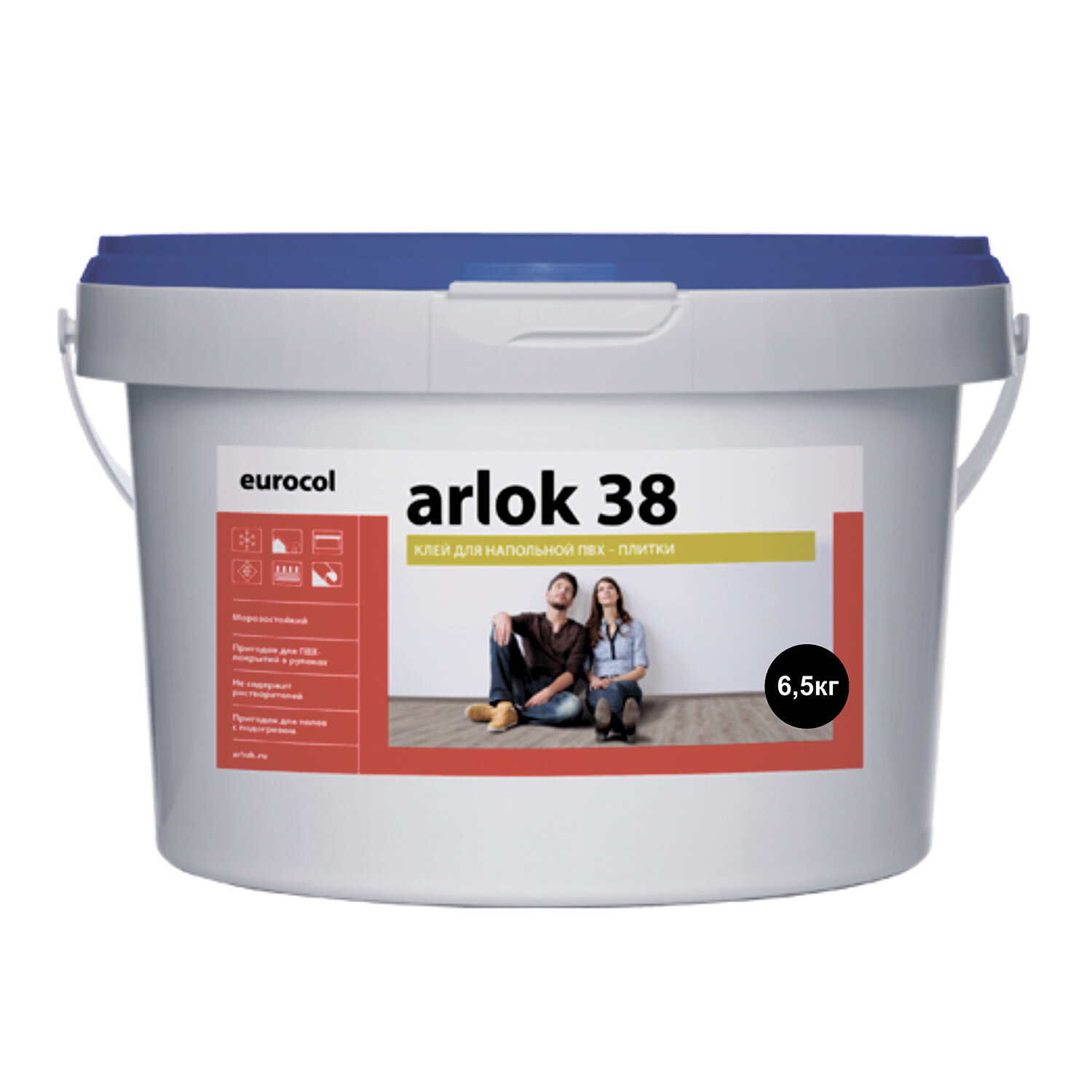 Водно-дисперсионный клей для напольных покрытий "Forbo Arlok 38" 6,5кг. для ПВХ-плитки, коммерческого линолеума, виниловых покрытий