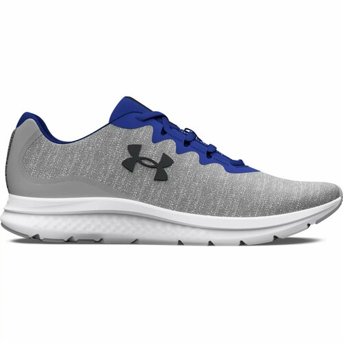 фото Кроссовки under armour ua charged impulse 3 knit, полнота f (eu)/ на среднюю стопу, размер 12,5 us, серый/синий