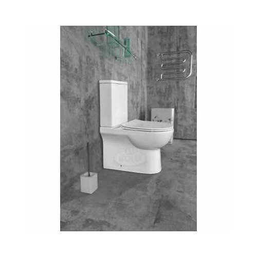 Напольный унитаз компакт Bolu T-848 безободковый с сиденьем с микролифтом