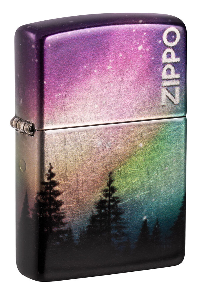Оригинальная бензиновая зажигалка ZIPPO Colorful Sky с покрытием 540 Tumbled Chrome, латунь/сталь, разноцветная, 38x13x57 мм