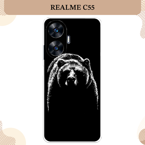 Силиконовый чехол Медведь в ночи на Realme C55 / Реалми C55 силиконовый чехол на realme c55 реалми c55 волк выходит из ночи