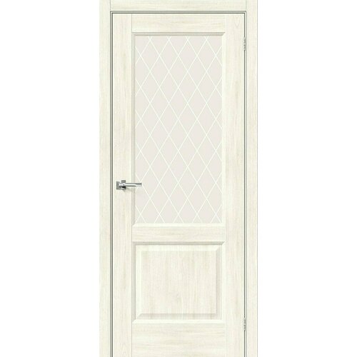 Дверь Неоклассик-33 / Цвет Nordic Oak / Стекло White Сrystal / Двери Браво