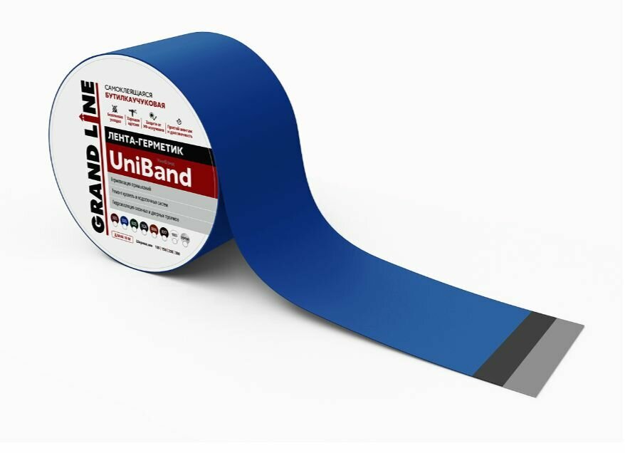 Герметизирующая лента Grand Line UniBand самоклеящаяся 10м*20см синяя