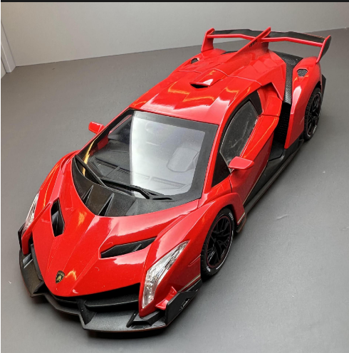 Машинка-моделька Lamborghini Veneno из металла, цвет красный