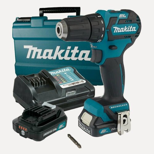 Изображение товара Дрель-шуруповерт Makita DF332, Li-Ion аккумулятор, 12В, 2 скорости, 35Нм, 2Ач