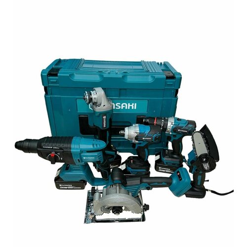 Набор аккумуляторного бесщеточного электроинструмента 6 в 1 Перфоратор DHR242 шуруповёрт ударный DHP 882 УШМ болгарка DGS 242 пила циркулярная 1800 w гайковерт dtw 286 rme цепная пила 38200₽