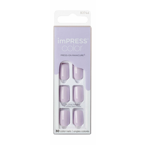 Твердый лак для ногтей короткой длины / Kiss Impress Color Press-On Manicure False Nails