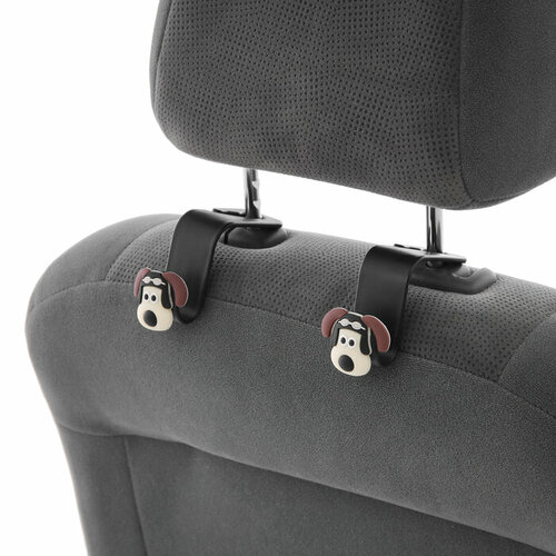 Крючок на подголовник с собакой набор 2 шт черный 376₽